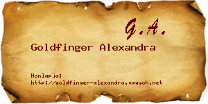 Goldfinger Alexandra névjegykártya